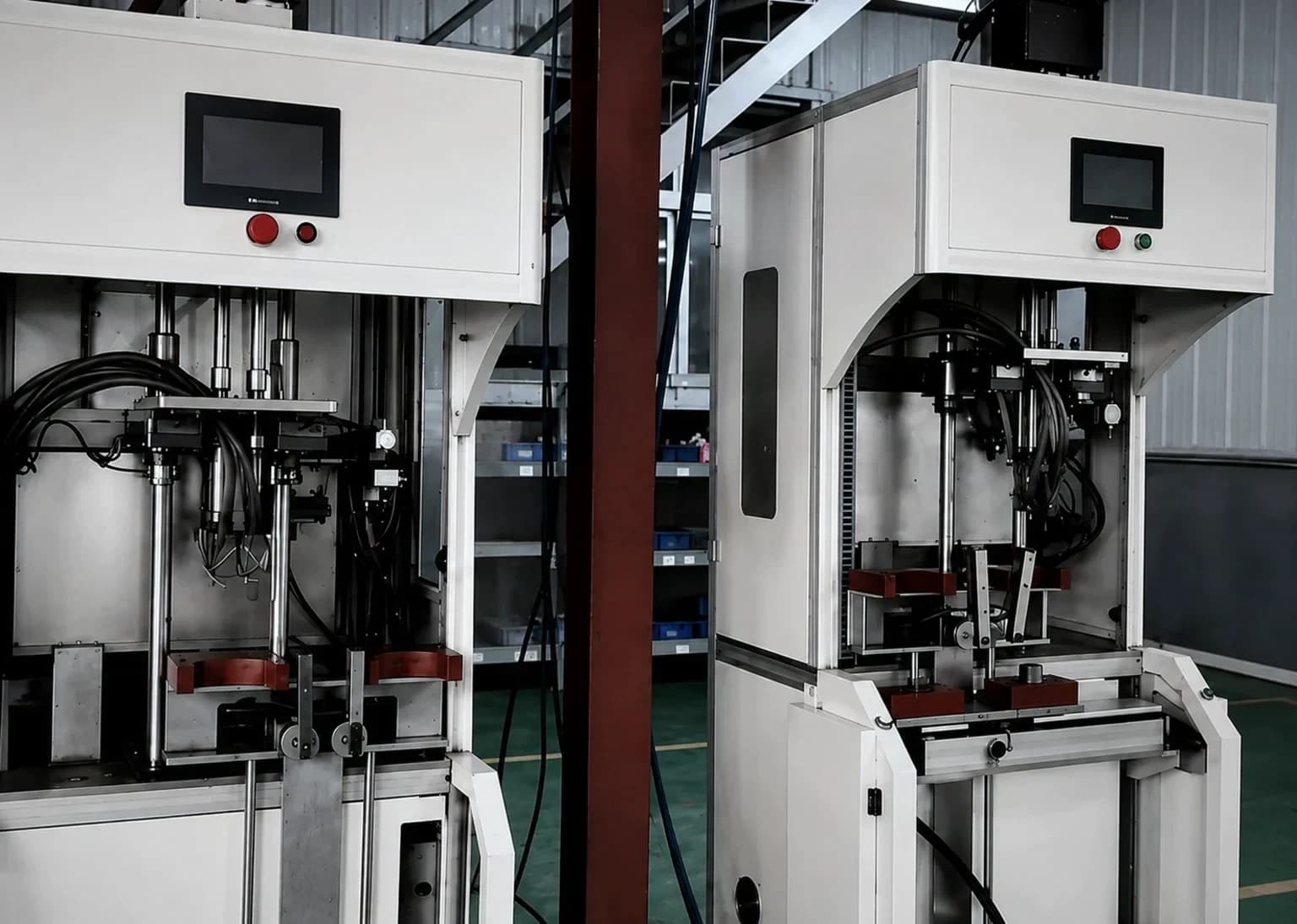 Pneumatic press stations